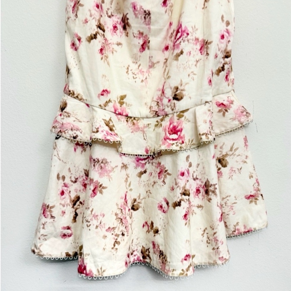 NWT V. Chapman Luna Linen Blend Midi Dress in English Rose Size 8 crystals - Picture 7 of 11